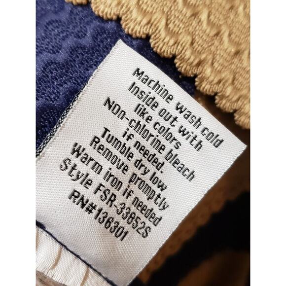 FSR Women Blue & Beige Pull On Pleated Flare Textured Casual Short Knit Skirt M - Picture 10 of 12